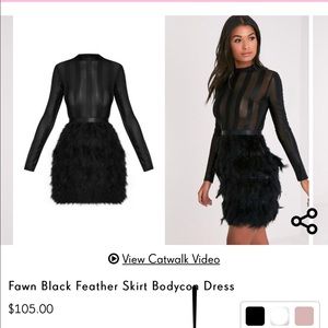 ✨New-PLT sheer feather dress✨